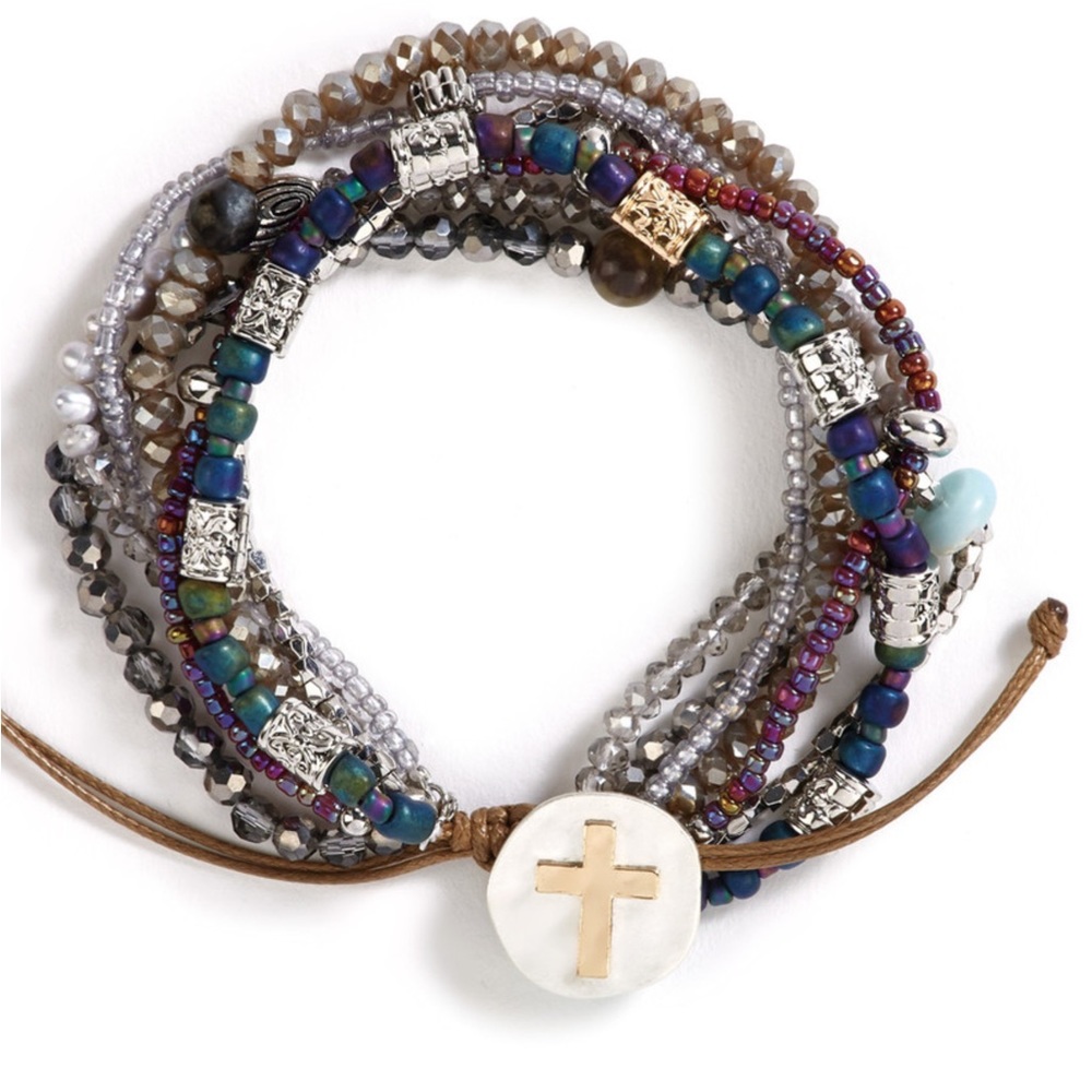 “GRACE YOUR JOURNEY” 7 STRAND NATURAL STONE BRACELET
